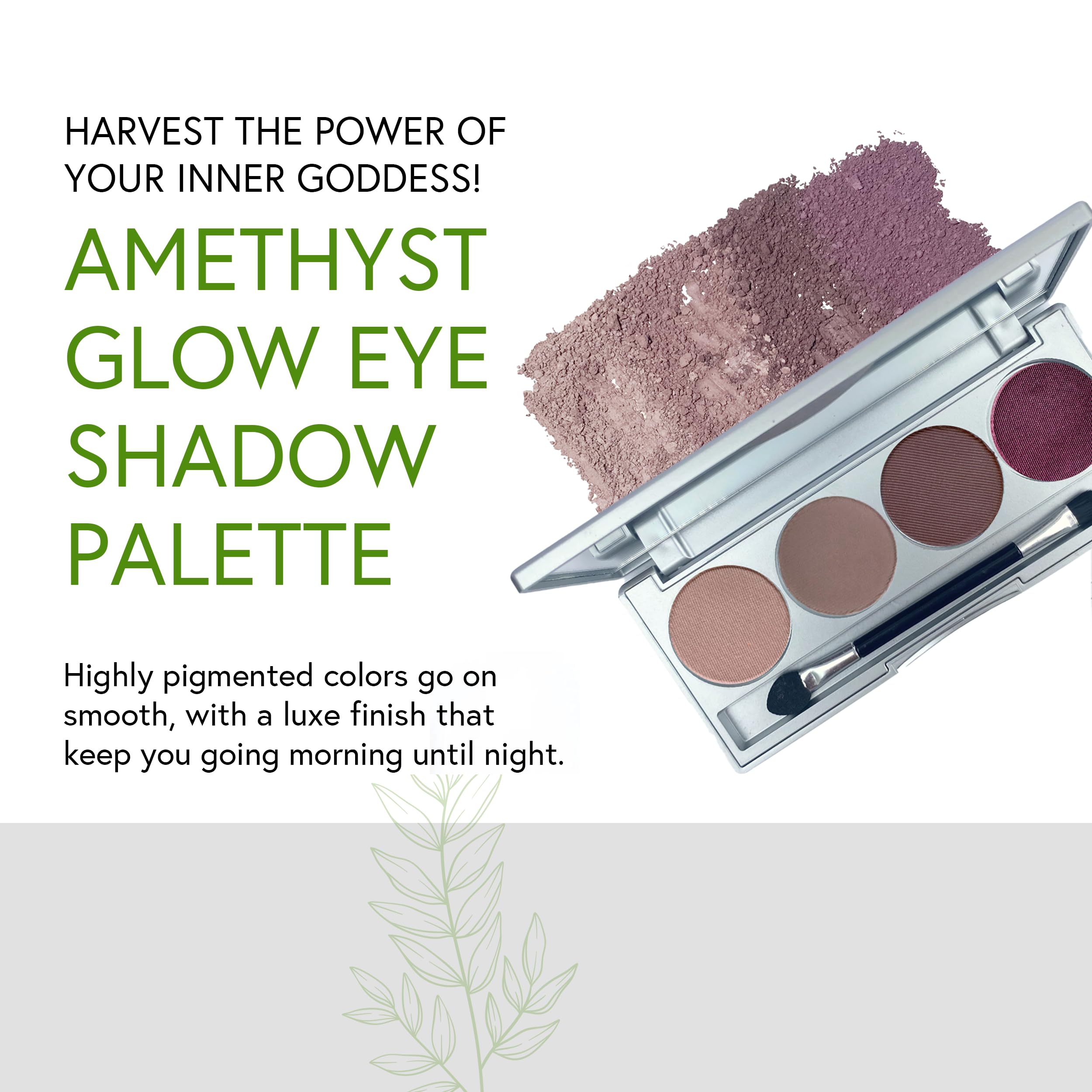 Honeybee Gardens Amethyst Glow Eye Shadow Palette – Clean, Vegan, Cruelty-Free