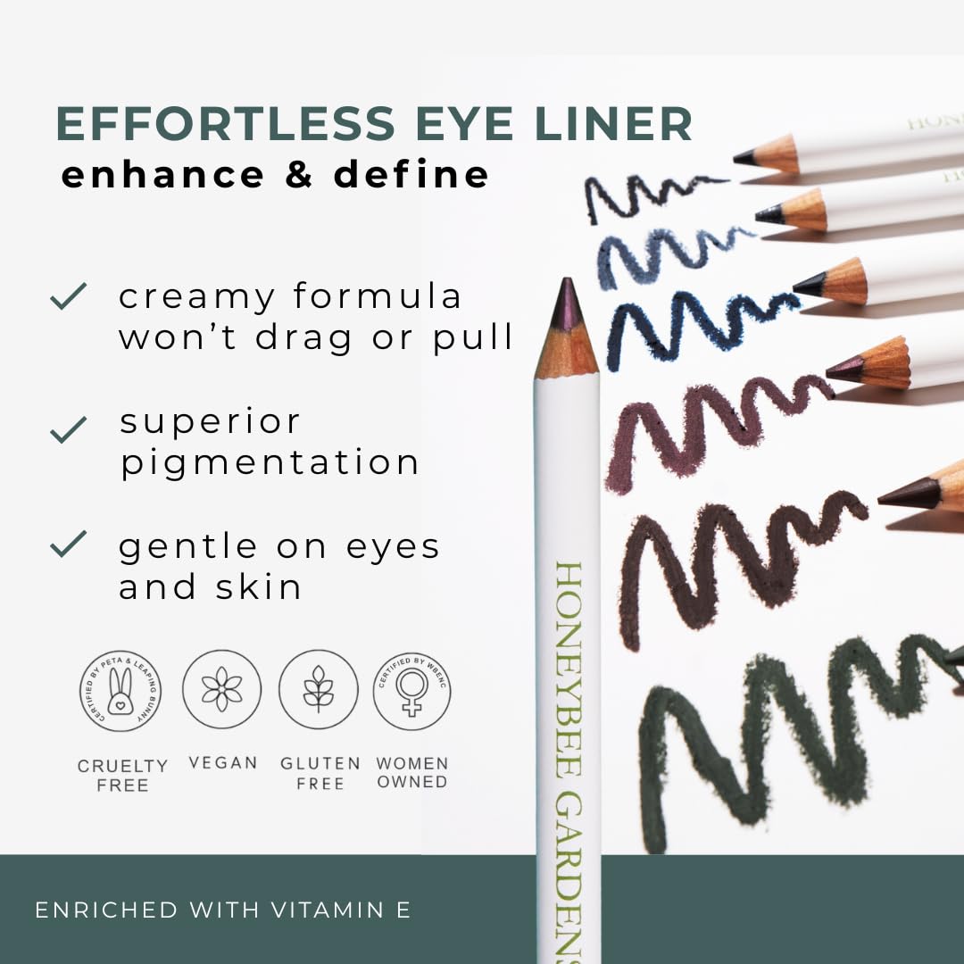 Honeybee Gardens Effortless Eye Liner Pencil in Passion – Rich Pigment, Smooth Glide, Vegan & Gluten-Free