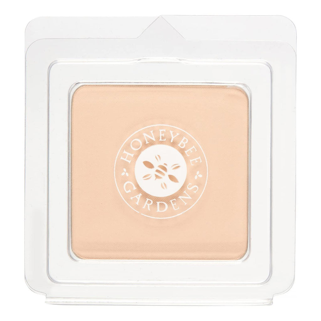 Honeybee Gardens Pressed Mineral Foundation Refill — Supernatural Neutral Light, Adjustable Coverage, Natural Finish (7.5g)