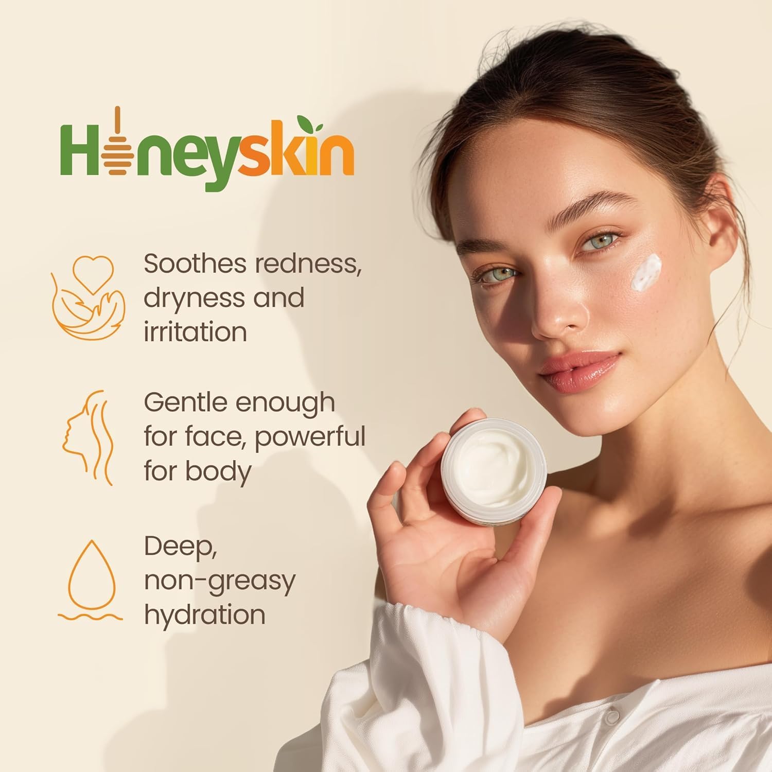 Honeyskin Hydrating Manuka Honey Face Moisturizer & Body Cream – Organic, For Very Dry Skin