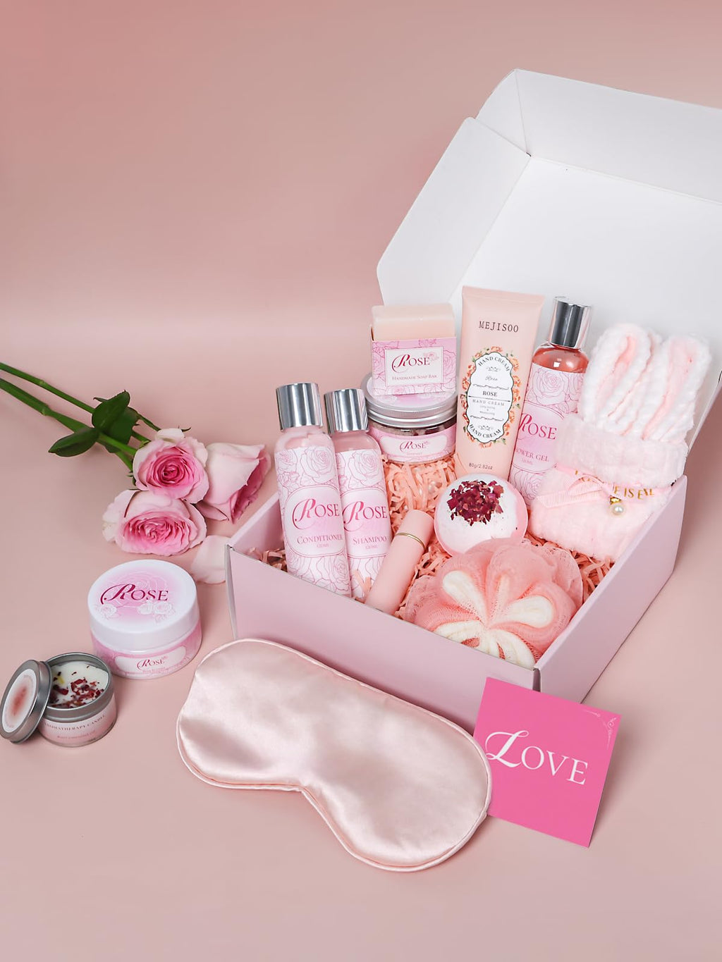 honiitaa Rose Spa Set – 16-Piece Valentine’s Gift for Her