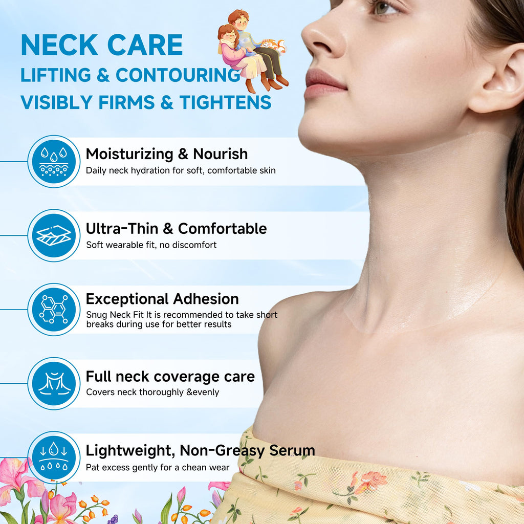 HONLINK Neck Mask 8-Pcs Set | Hydrating Collagen, Hyaluronic Acid & Peptide for Firmer, Smoother Neck