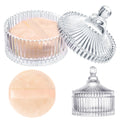 HONSIO Large Body Powder Puff with Crystal Case – Beige, 3.54 Inch