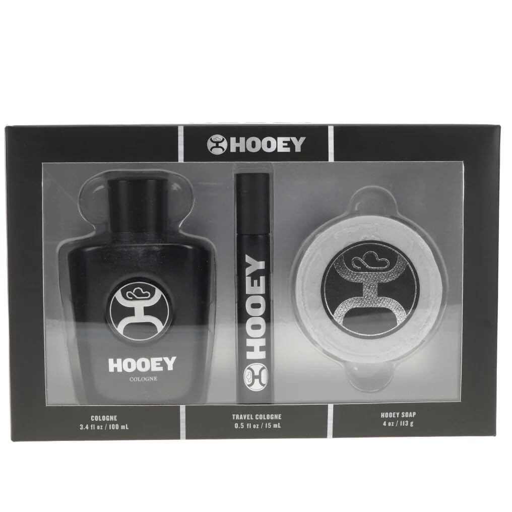 HOOEY Cologne Gift Set for Men – 3.4 oz Cologne, Travel Spray & 4 oz Soap