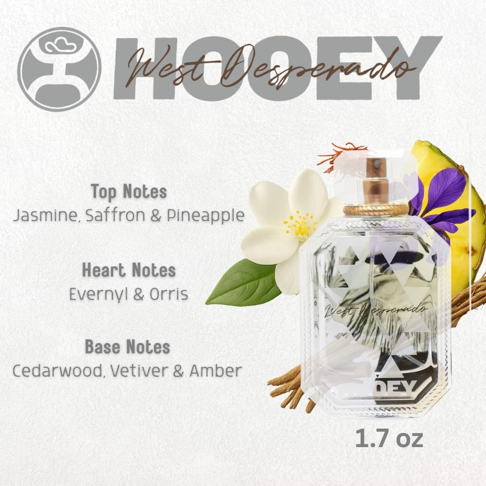 HOOEY West Desperado Women's Perfume – Long-Lasting Citrus, Jasmine & Cedarwood