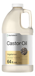 Horbäach Castor Oil 64oz | Hexane-Free, Cold-Pressed, Vegetarian, Non-GMO