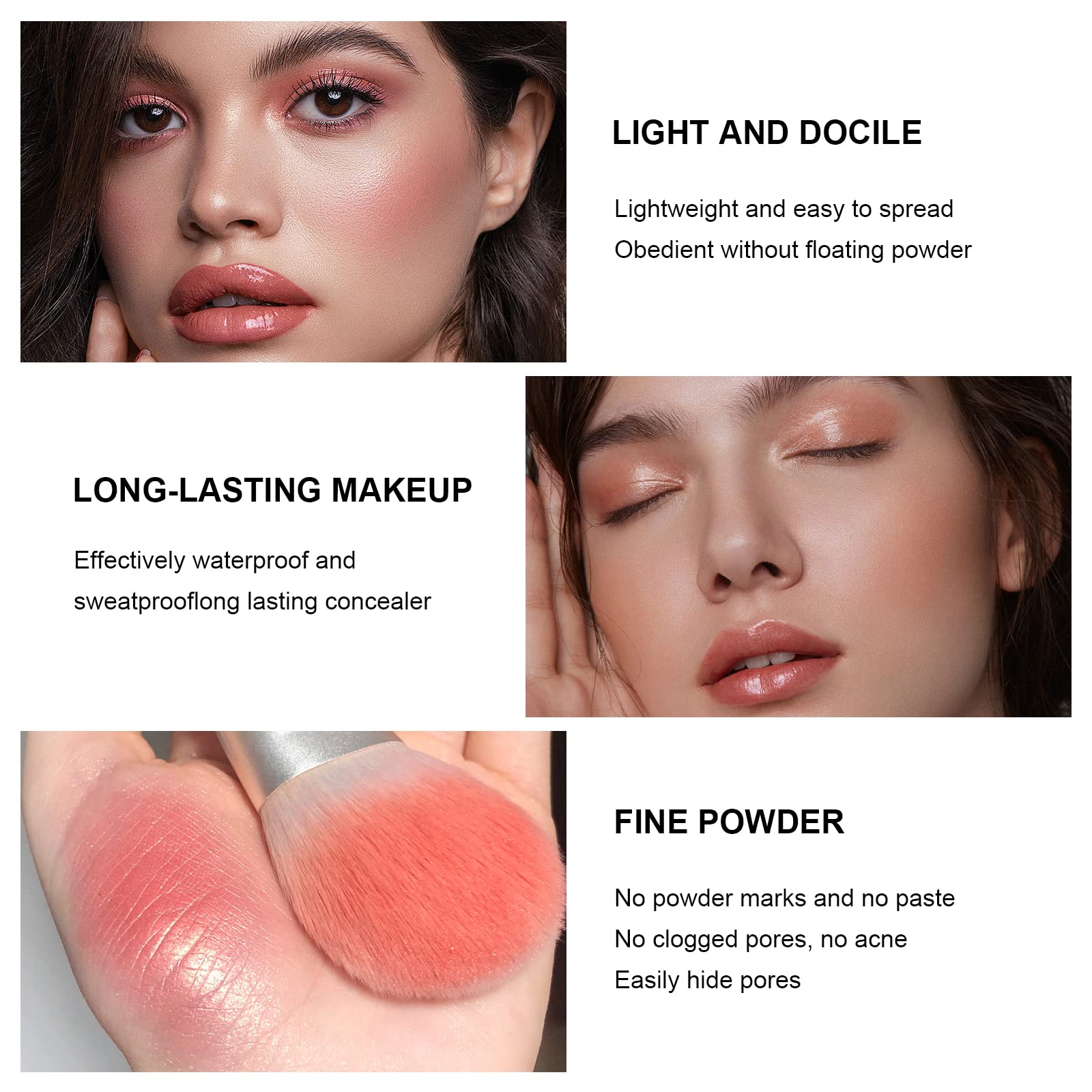 HOSAILY 12-Color Cream Blush Palette – Waterproof, Long-Lasting Matte Blush