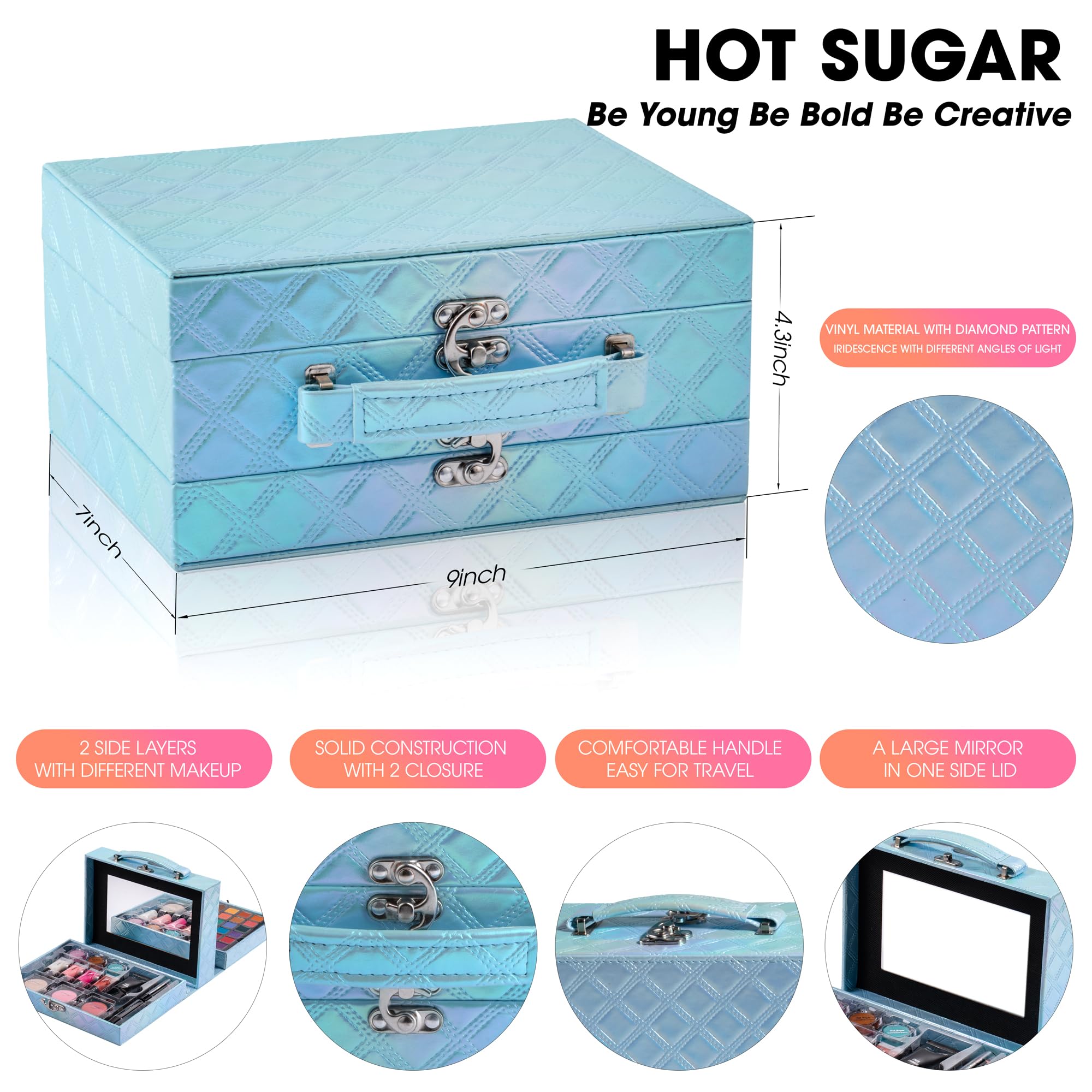 Hot Sugar Blue Diamond Makeup Kit – All-in-One Starter Set for Teens & Beginners