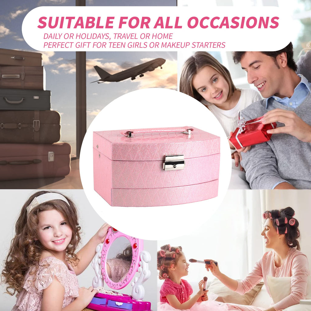 Hot Sugar Makeup Kit for Girls 10-12 – All-in-One Beginner Cosmetic Set with Real Tools & Cosmetics (Pink)