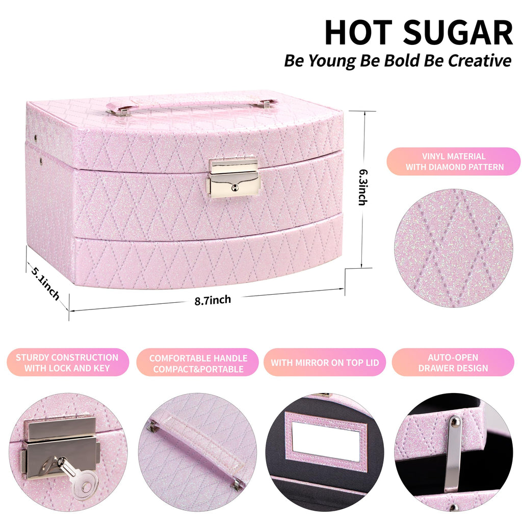 Hot Sugar Makeup Kit for Girls 10-12 – All-in-One Beginner Cosmetic Set with Real Tools & Cosmetics (Pink)