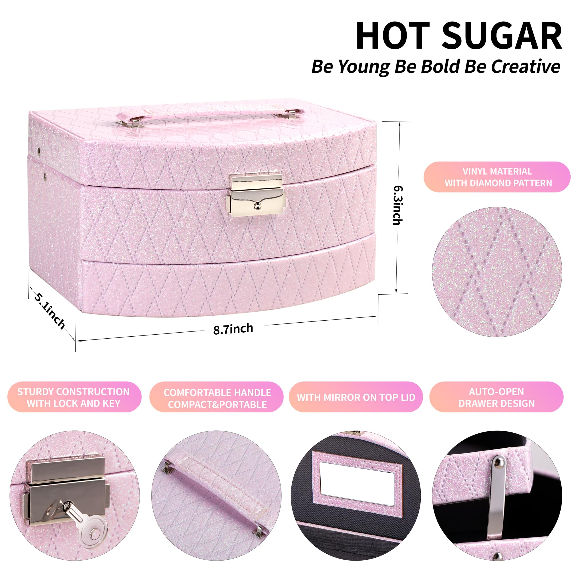 Hot Sugar Makeup Kit for Girls 10-12 – All-in-One Beginner Cosmetic Set with Real Tools & Cosmetics (Pink)