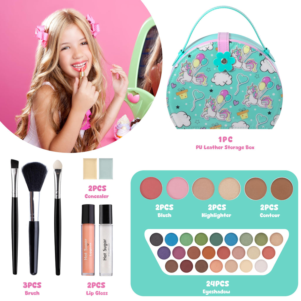 Hot Sugar Kids Makeup Kit – Unicorn Gift for Girls (Green)