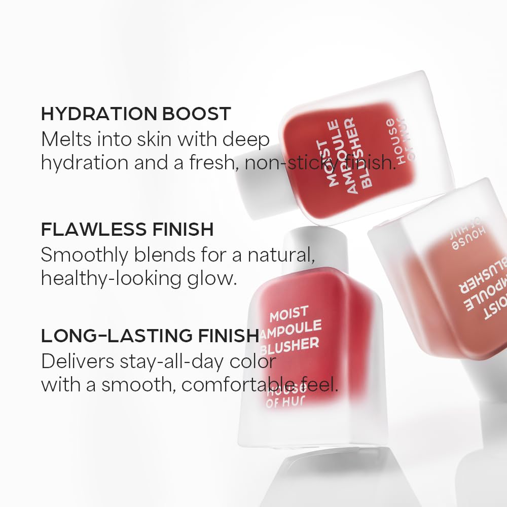 House of Hur Moist Ampoule Blusher — 50% Moisture Essence, Hydrating & Long-Lasting (Berry Purple) | 0.68 fl oz