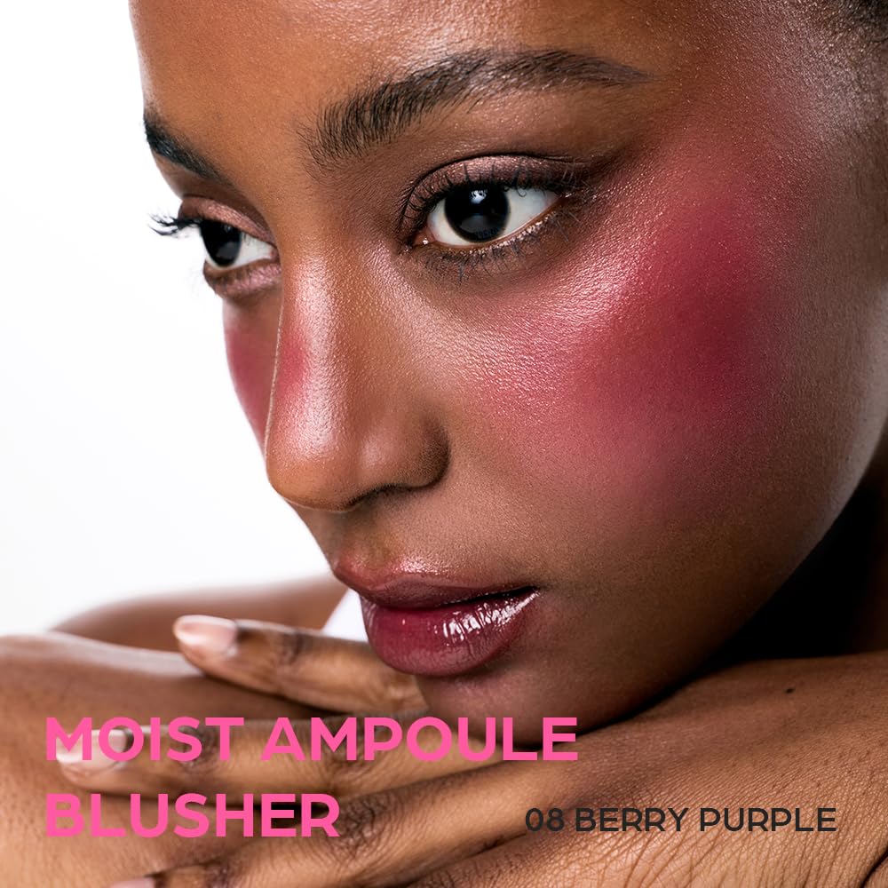 House of Hur Moist Ampoule Blusher — 50% Moisture Essence, Hydrating & Long-Lasting (Berry Purple) | 0.68 fl oz