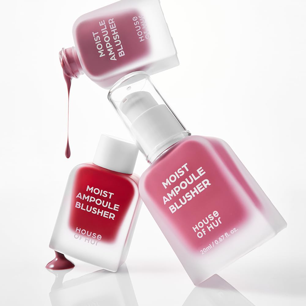 House of Hur Moist Ampoule Blusher – Hydrating, Long-Lasting Pink Rosie (0.68 fl oz, 9 Shades)