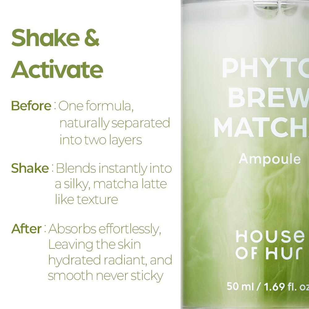 House of Hur Phyto Brew Matcha Ampoule — Lightweight Hydration & Dewy Glow (50 ml / 1.69 fl oz)