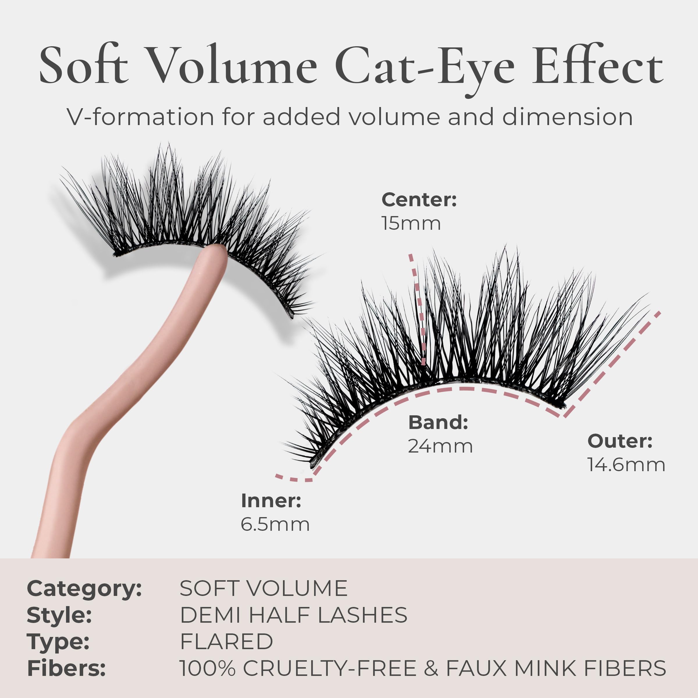 House of Lashes Iconic Lite Demi – Lightweight Faux Mink Llashes for Bold Cat-Eye