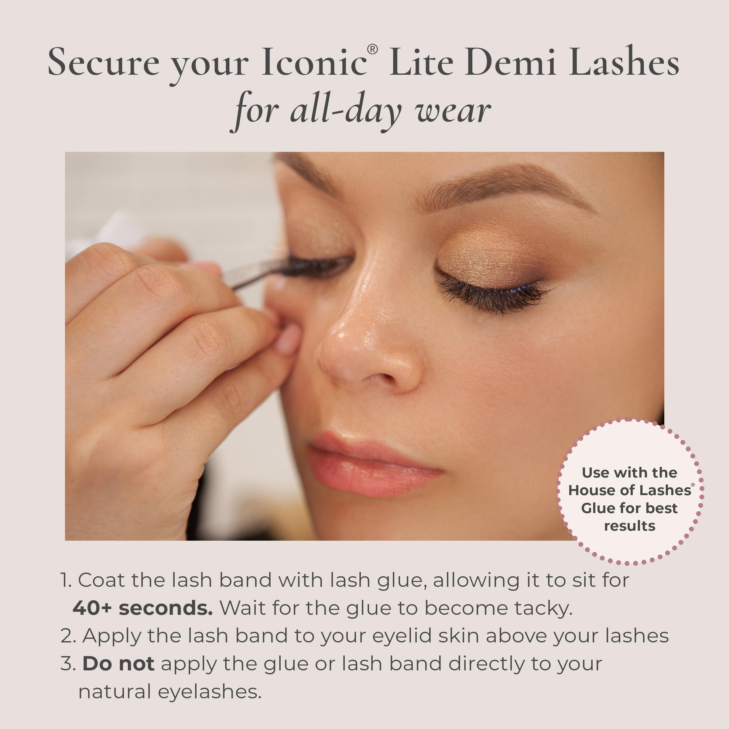 House of Lashes Iconic Lite Demi – Lightweight Faux Mink Llashes for Bold Cat-Eye