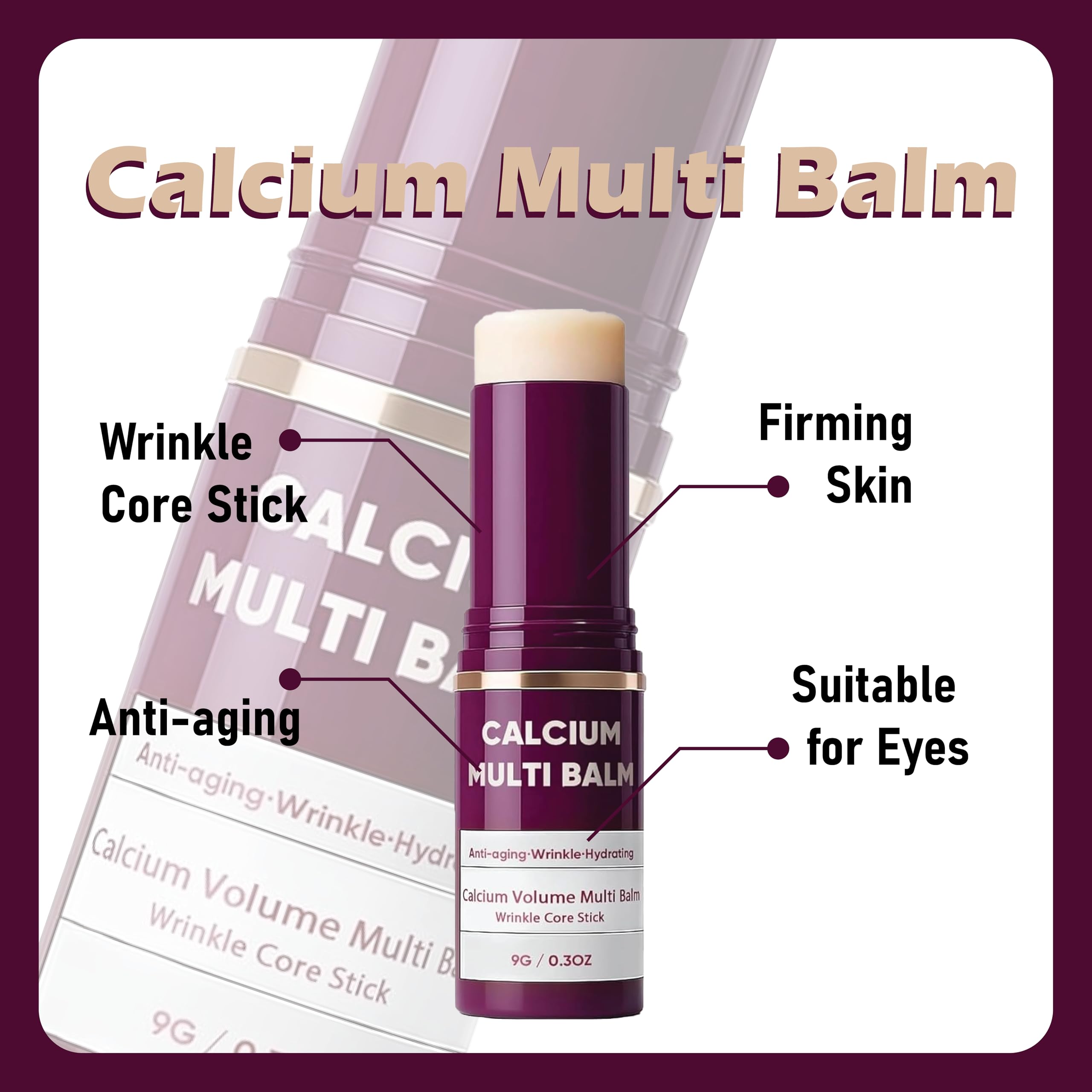 HOUYAN Calcium Balm – Multi-Balm for Lip, Eye & Neck | Hydration, Almond & Vitamin E
