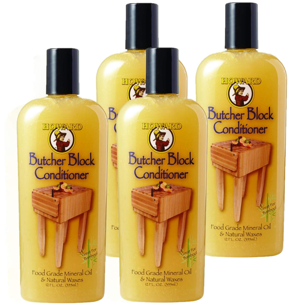 Howard BBC012 12oz Butcher Block Conditioner (4 Pack) - Wood Care Kit