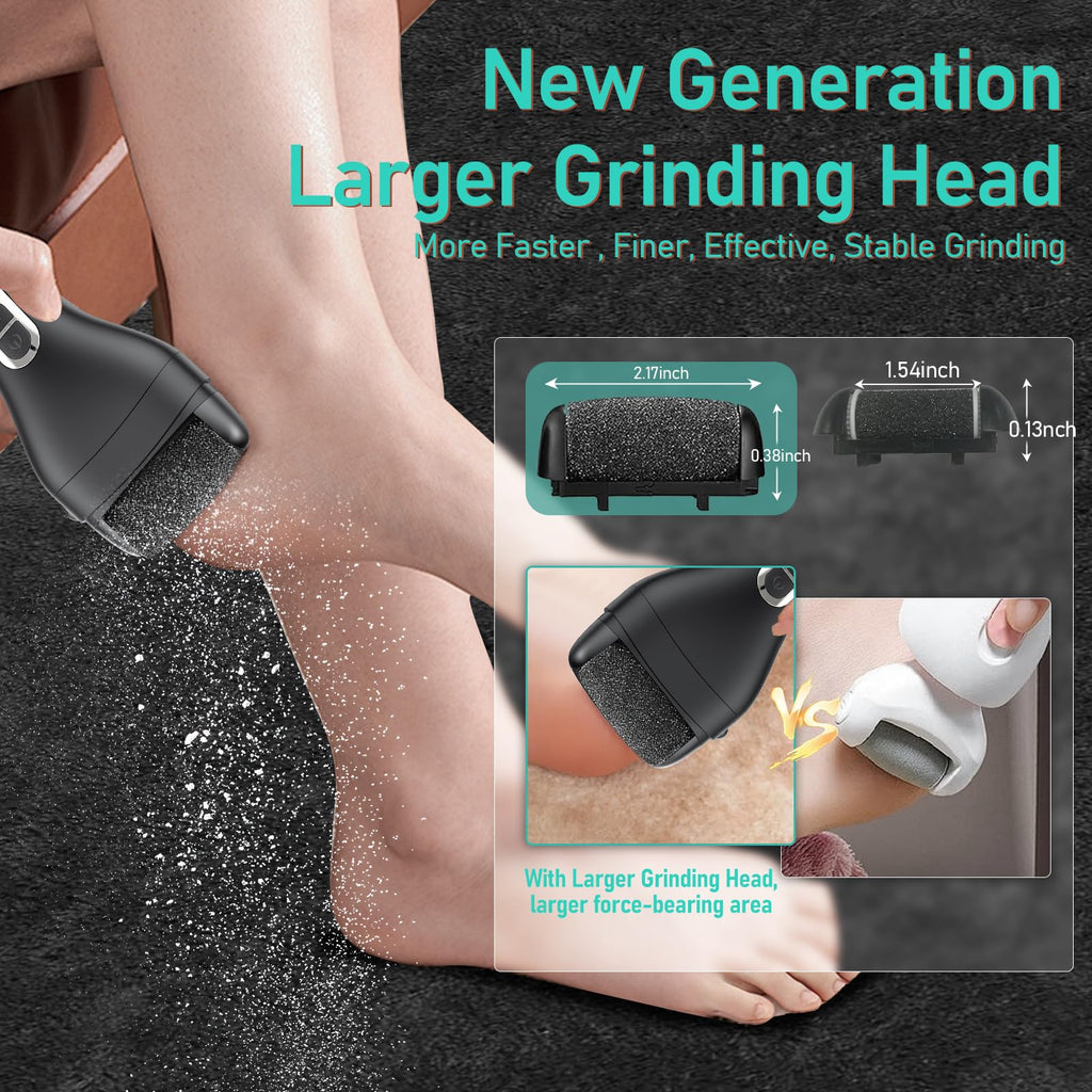 Hoxida Electric Callus Remover for Feet – Larger Grinding Head, USB Rechargeable, IPX7 Waterproof Foot File