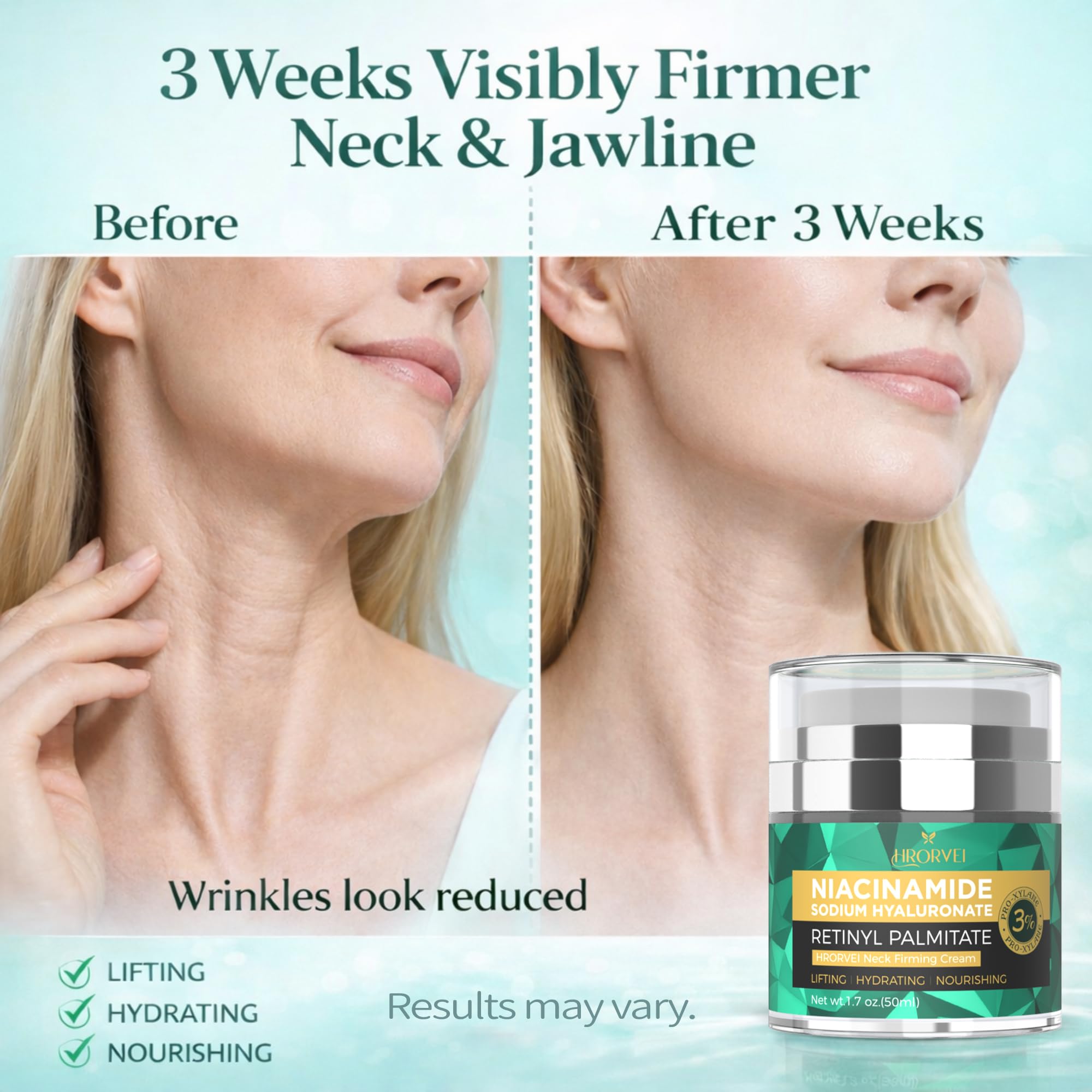 Hrorvei Neck Cream: Retinol, Collagen & Hyaluronic Acid Overnight Firming