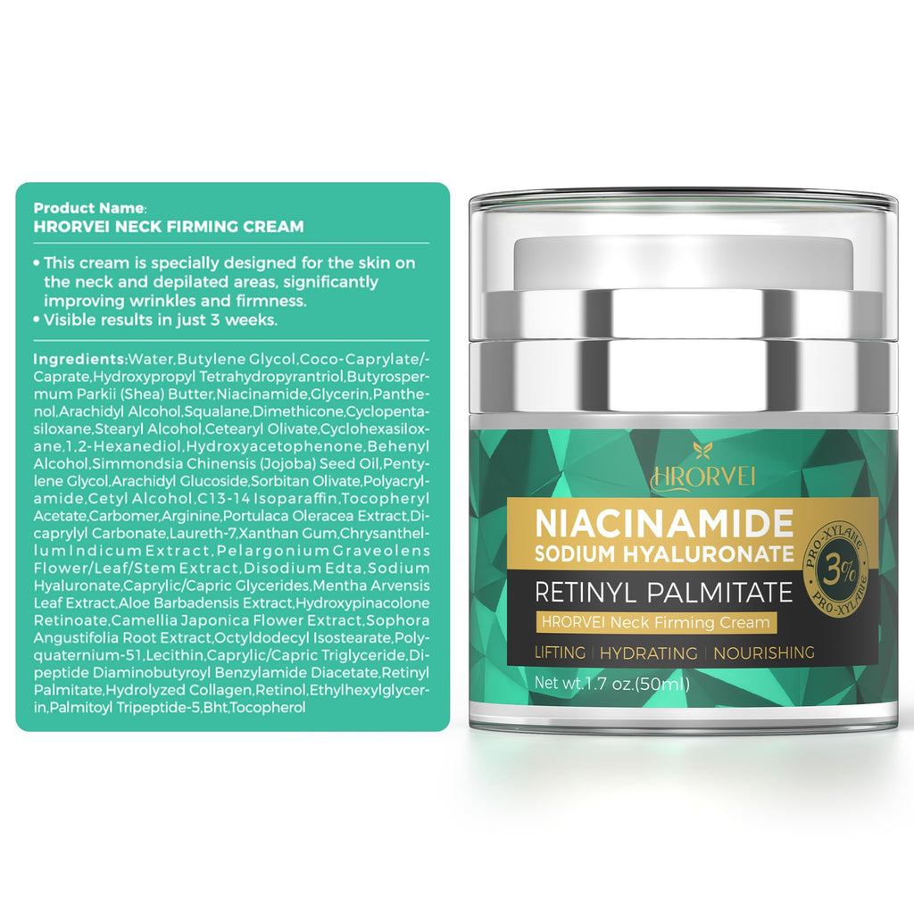 Hrorvei Neck Cream: Retinol, Collagen & Hyaluronic Acid Overnight Firming
