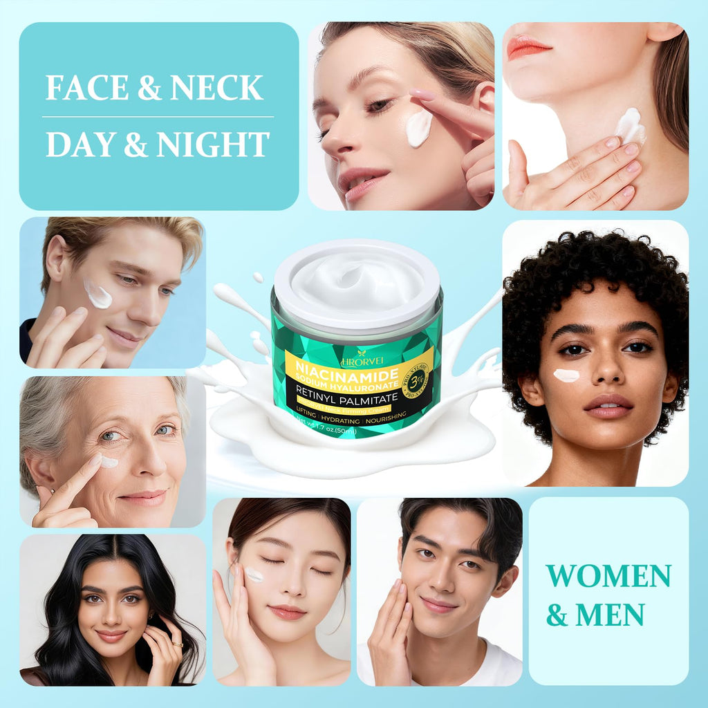 Hrorvei Neck Cream: Retinol, Collagen & Hyaluronic Acid Overnight Firming