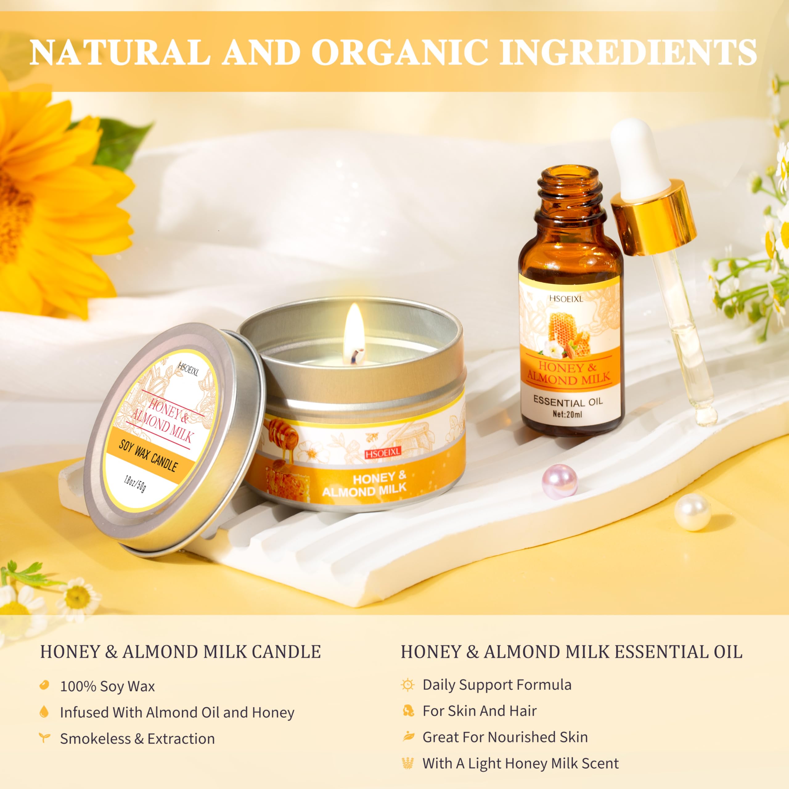 HSOEIXL 9-Piece Almond Milk & Honey Bath & Spa Gift Set – Gifts for Women