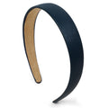 Huachi Navy Blue 1-Inch Faux Leather Headband for Women