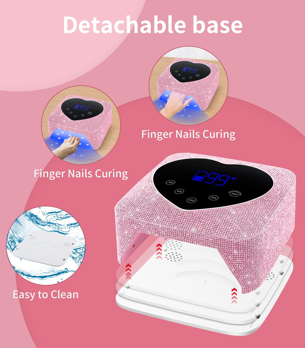 HUGMAPLE UV Nail Light – 72W Cordless Rechargeable Nail Lamp with 5 Timers, Auto Sensor