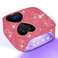 HUITINE 80W Cordless UV LED Nail Lamp with 5 Timers & Mirror Base | Pink Diamond