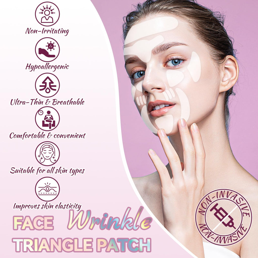 HULEIWA Facial Wrinkle Patches – 256 Pcs Overnight Silicone Patches for Forehead, Eyes, Smile Lines | Easy & Highly Adhesive