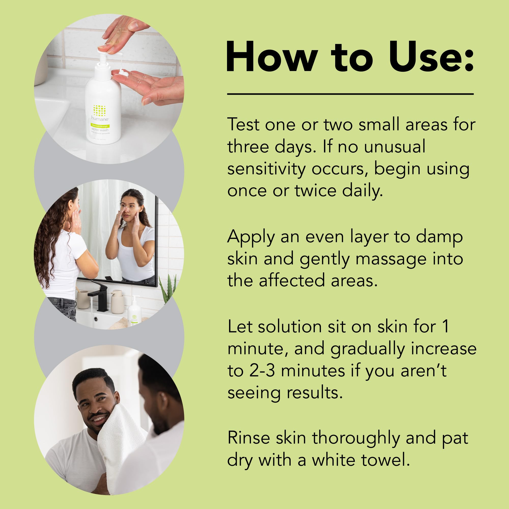 Humane 10% Benzoyl Peroxide Acne Body Wash – Maximum-Strength Face, Back & Body Cleanser (16 oz)