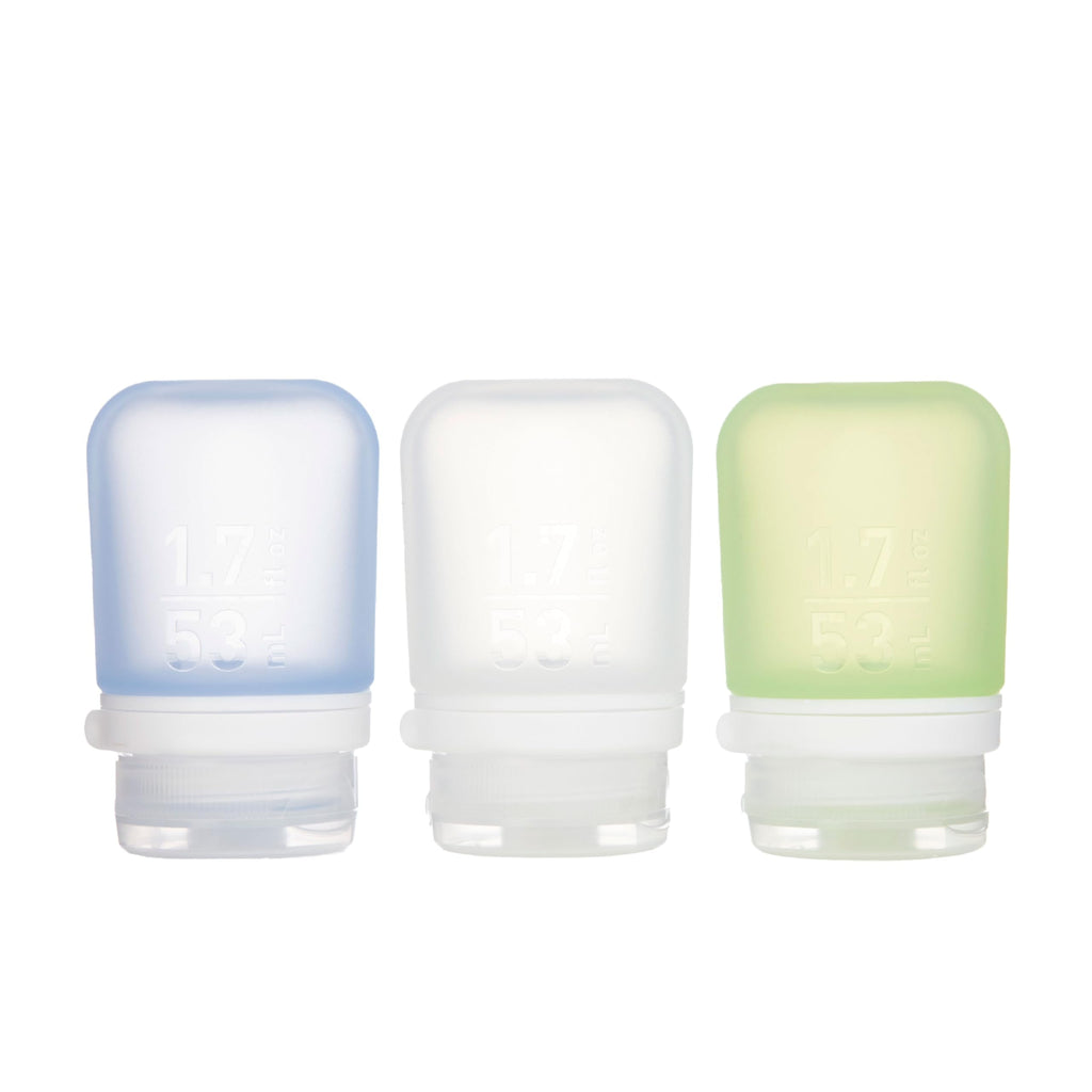 humangear GoToob+ 3-Pack (Small) | Refillable Silicone Travel Bottles with Locking Lid | 1.7 fl oz