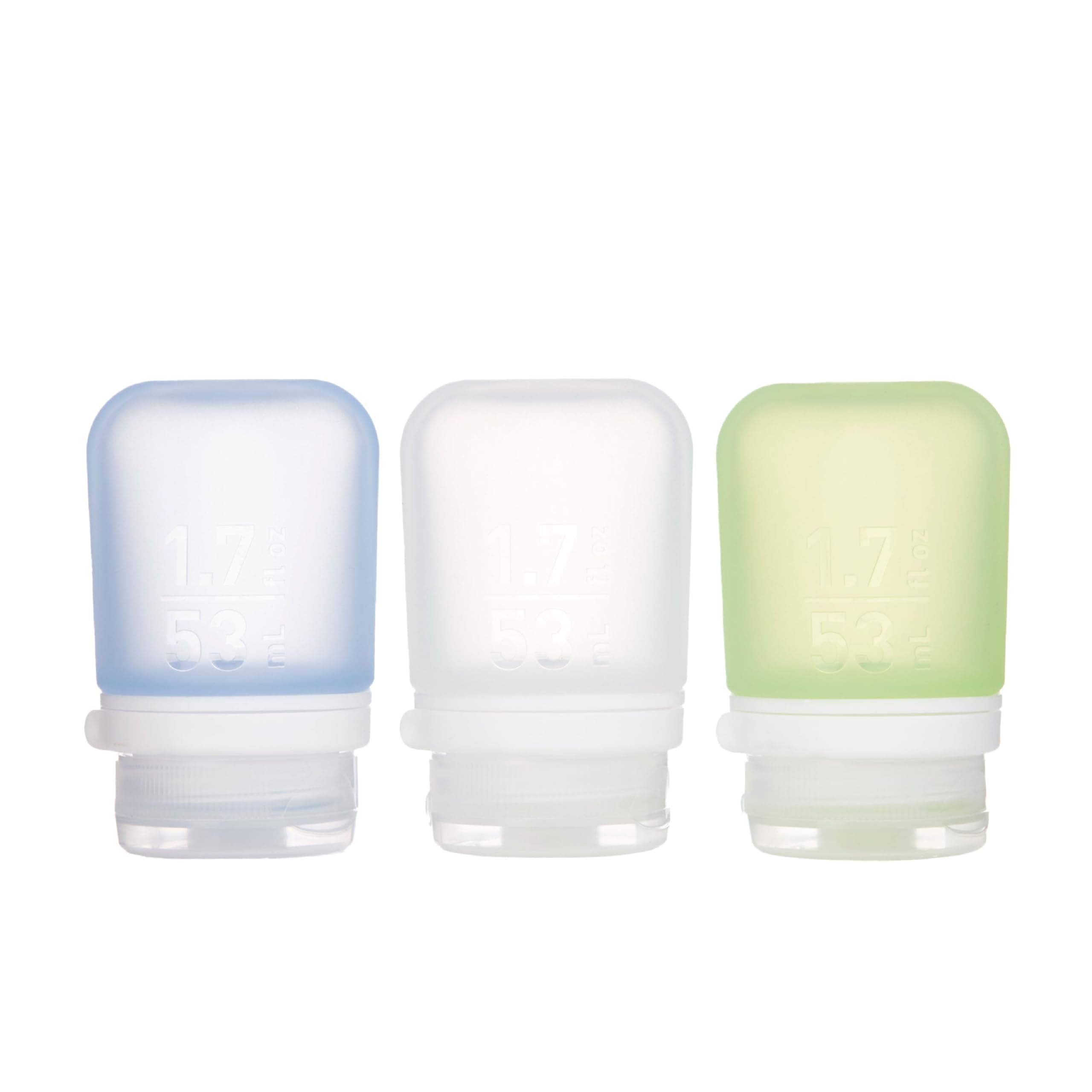 humangear GoToob+ 3-Pack (Small) | Refillable Silicone Travel Bottles with Locking Lid | 1.7 fl oz