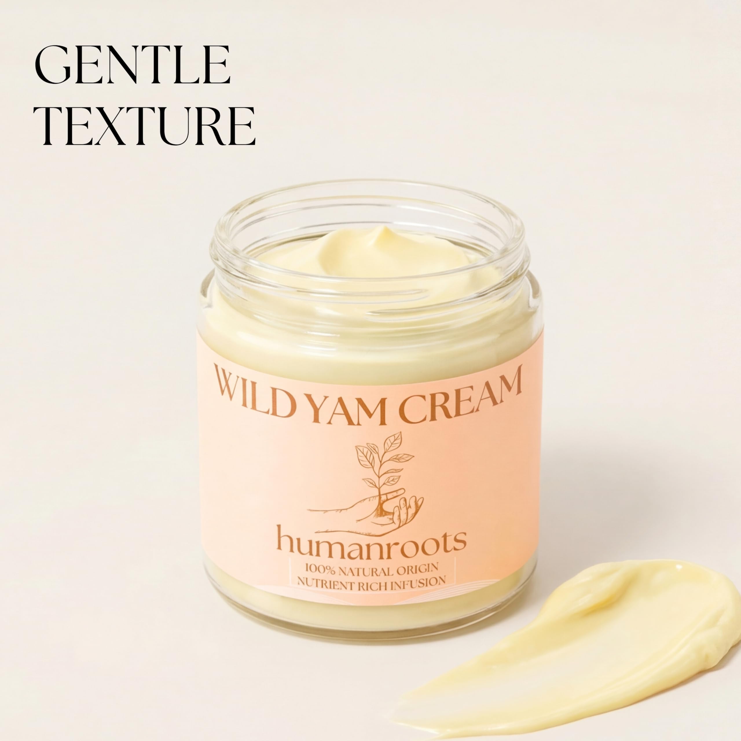 Humanroots Wild Yam Cream for Menopause & PMS — Organic, Unscented 4 oz