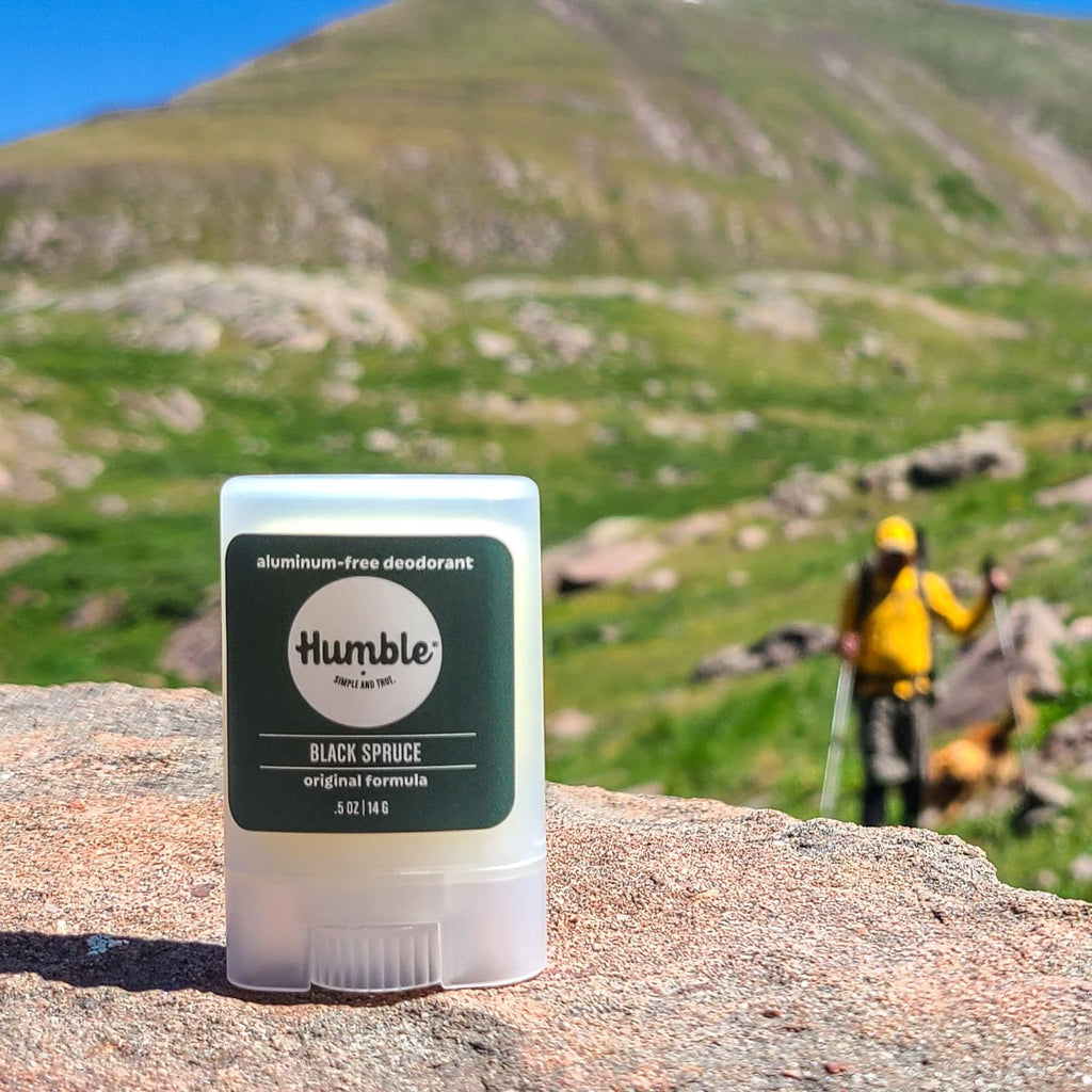HUMBLE BRANDS Original Formula Aluminum-Free Deodorant — Long-Lasting Odor Control, Black Spruce | Full & Travel Pack