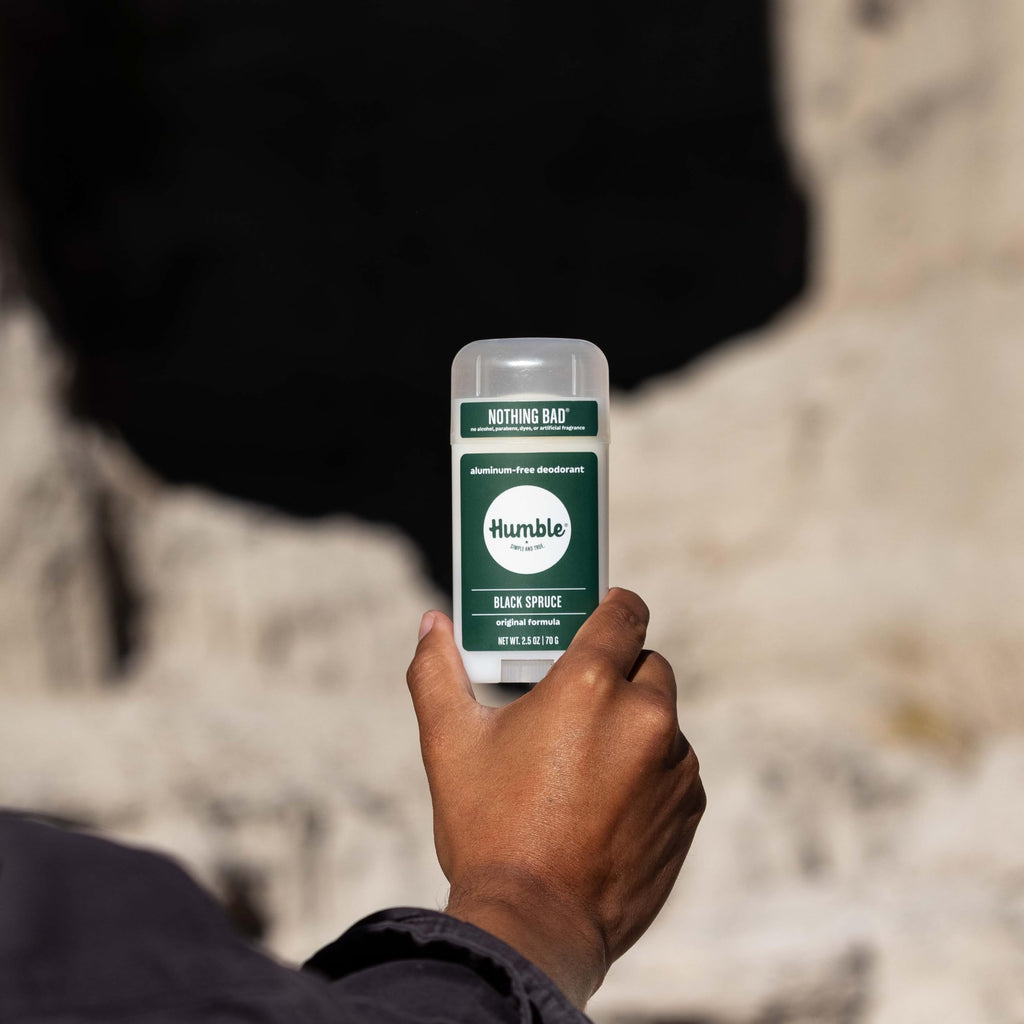 HUMBLE BRANDS Original Formula Aluminum-Free Deodorant — Long-Lasting Odor Control, Black Spruce | Full & Travel Pack
