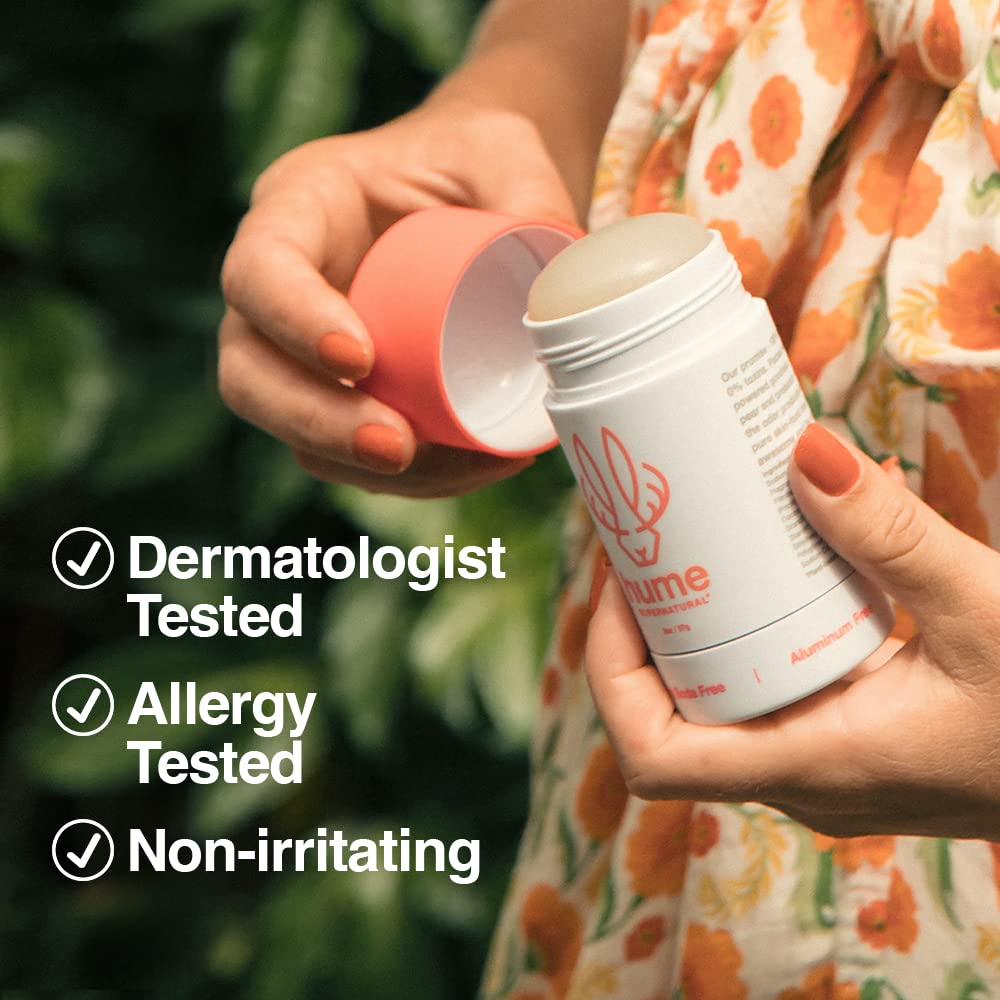 Hume Supernatural Aluminum Free Deodorant for Sensitive Skin with Probiotics – Wild Coral 3-Pack