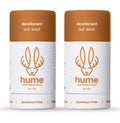 Hume Supernatural Aluminum Free Deodorant | Probiotic Plant-Based, Long-Lasting Freshness (Out West 2-Pack)