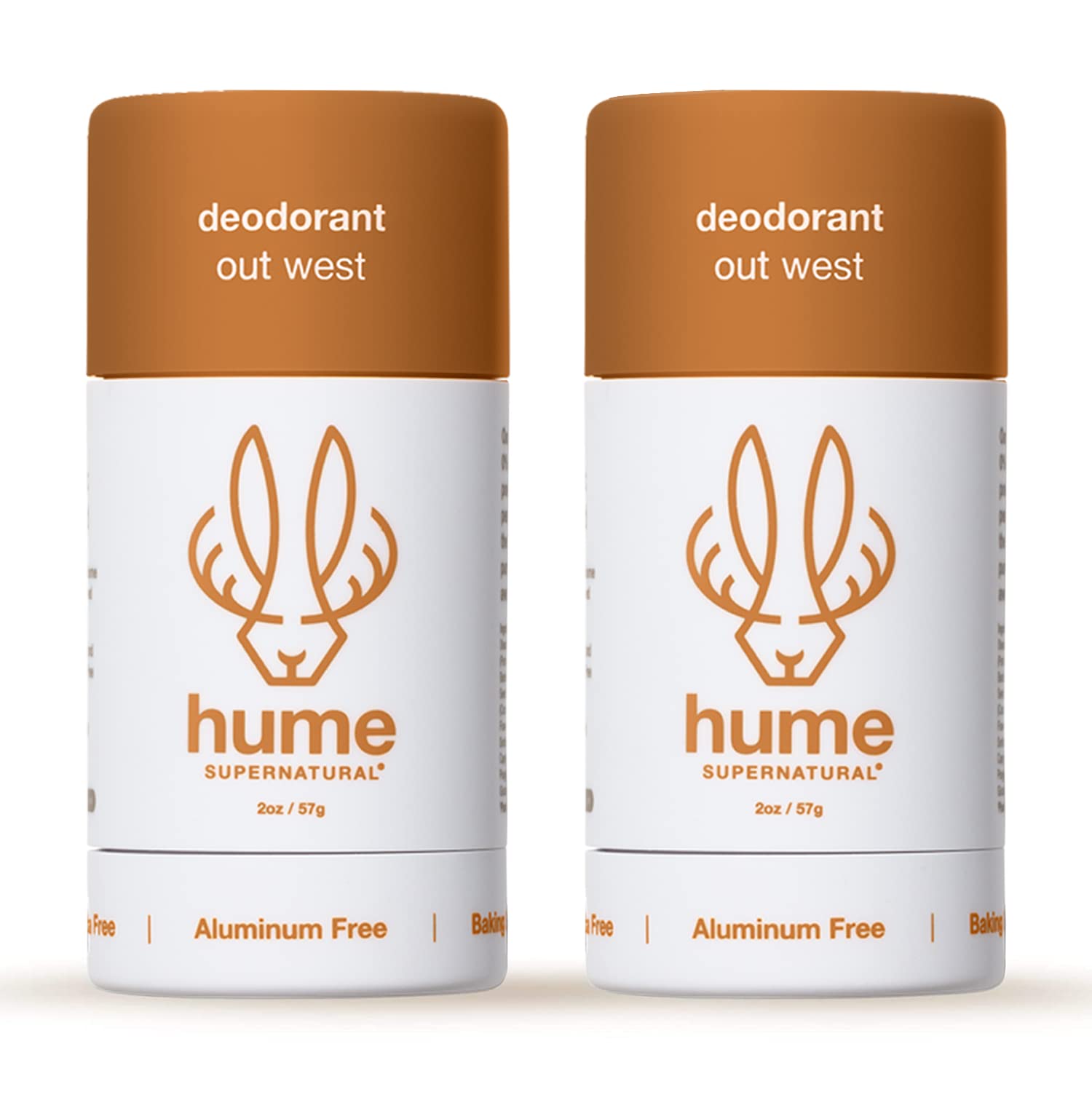 Hume Supernatural Aluminum Free Deodorant | Probiotic Plant-Based, Long-Lasting Freshness (Out West 2-Pack)