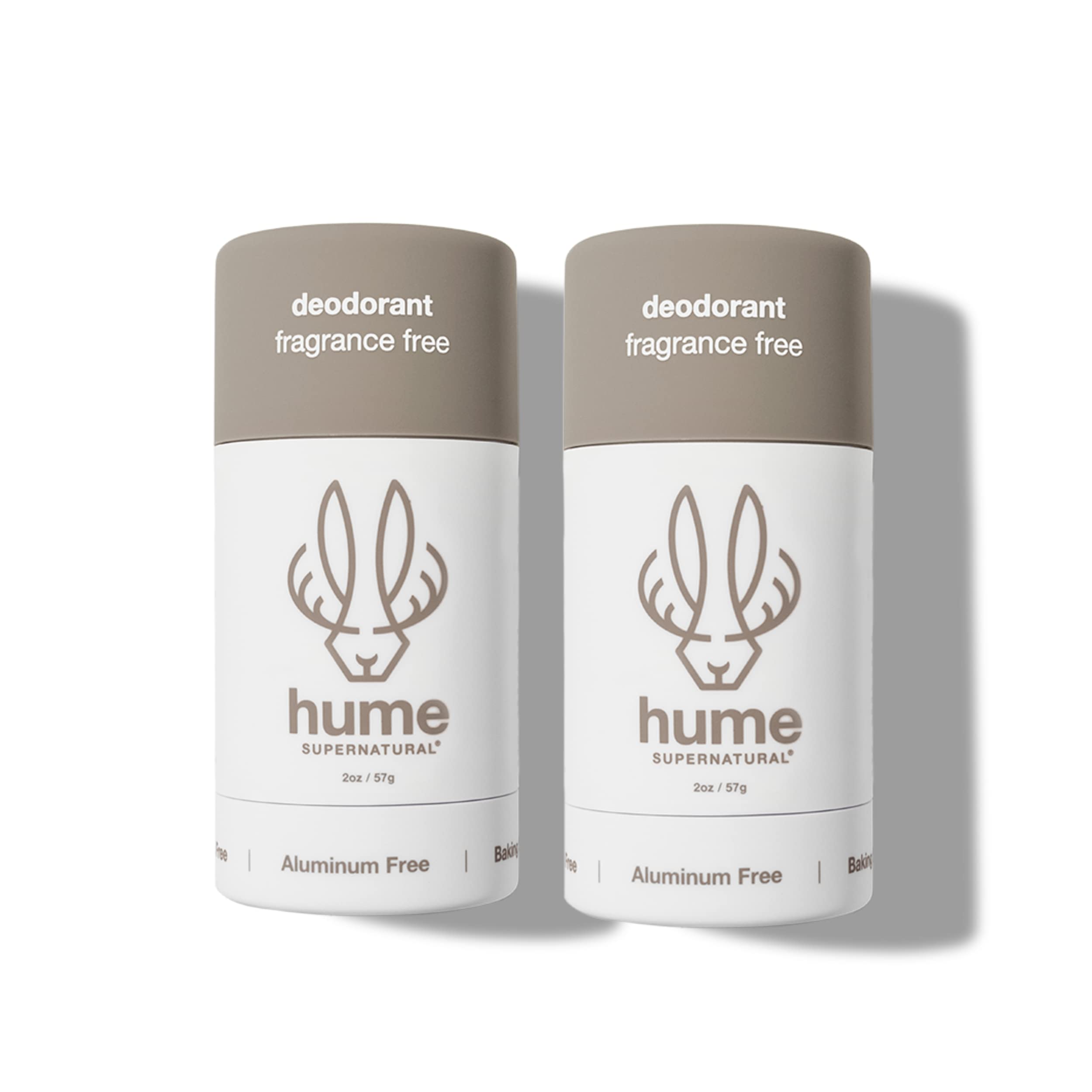 Hume Supernatural Aluminum-Free Deodorant for Sensitive Skin | Probiotic & Plant-Based | 2-Pack