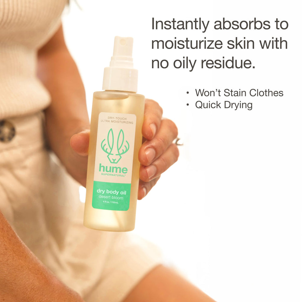 HUME SUPERNATURAL Dry Body Oil Spray – Desert Bloom, 2-Pack | Deep Hydration & Glow