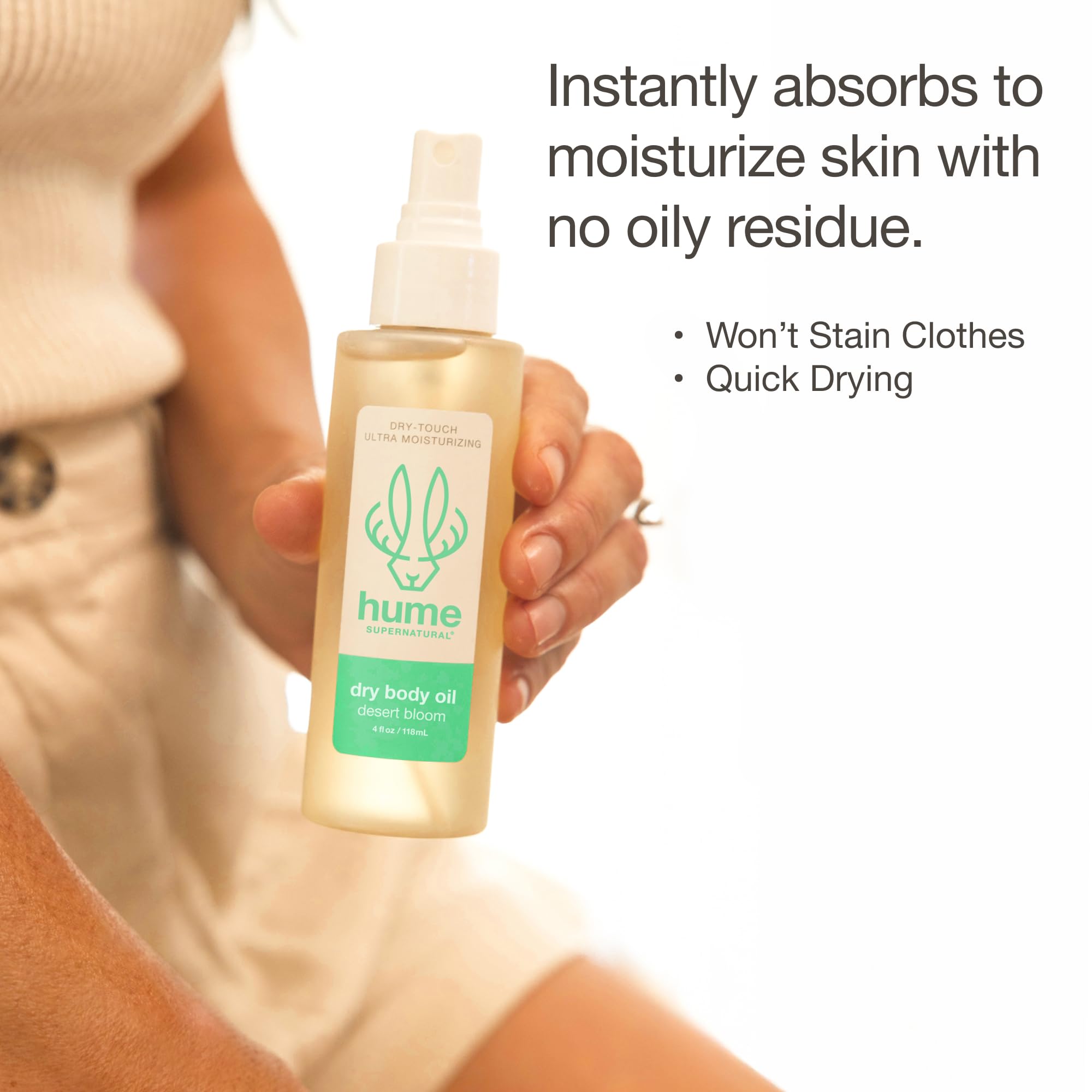 HUME SUPERNATURAL Dry Body Oil Spray – Non-Toxic, Fast-Absorbing Moisturizing Mist