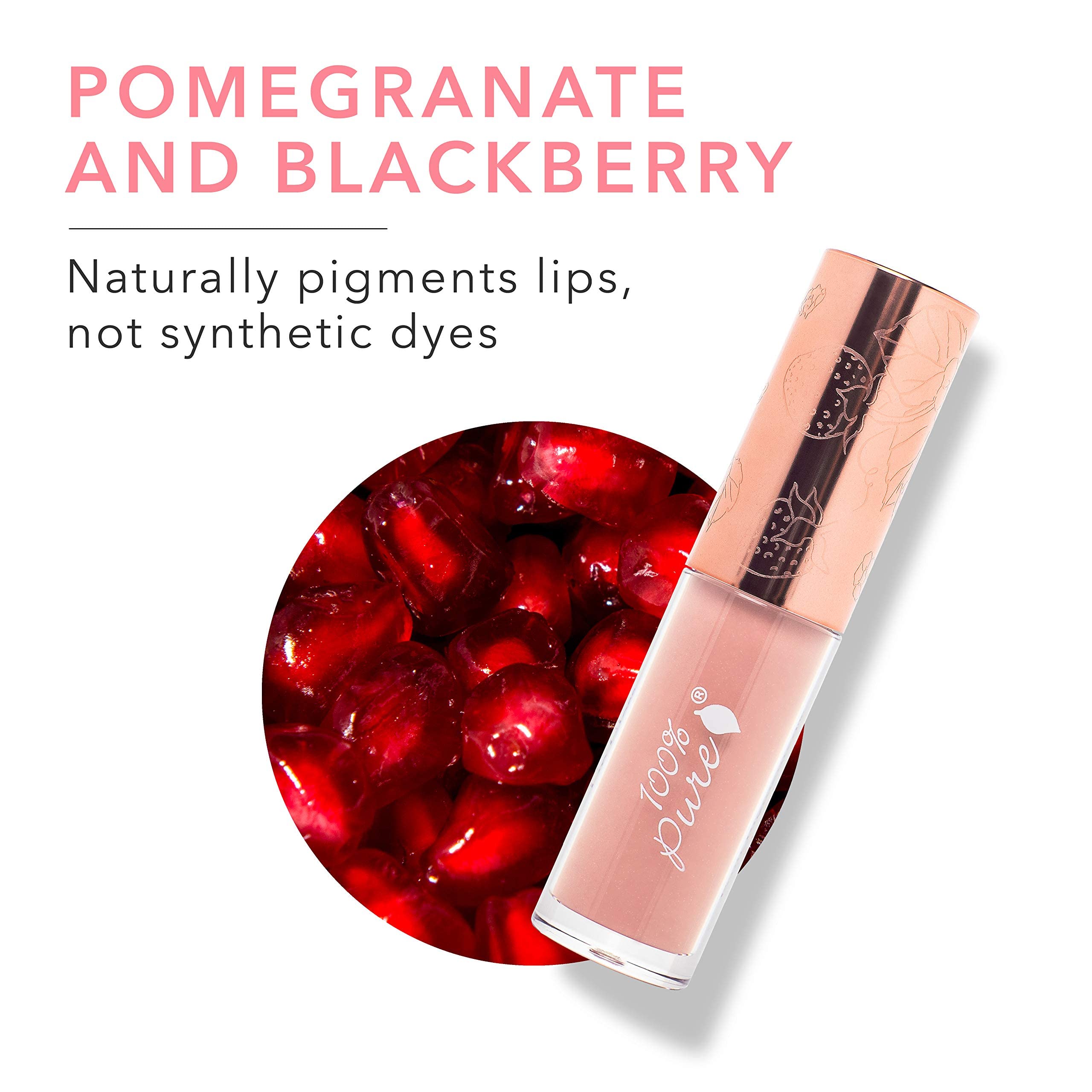 100% PURE Lip Gloss Naked — Fruit Pigmented, Warm Peachy Nude, High Shine