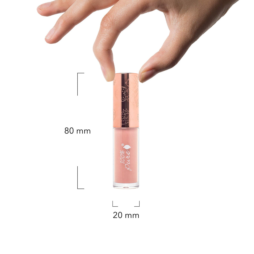 100% PURE Lip Gloss Naked — Fruit Pigmented, Warm Peachy Nude, High Shine