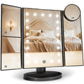 HUONUL Makeup Mirror with Lights – 2X/3X/10X Magnification, Touch Control, Trifold