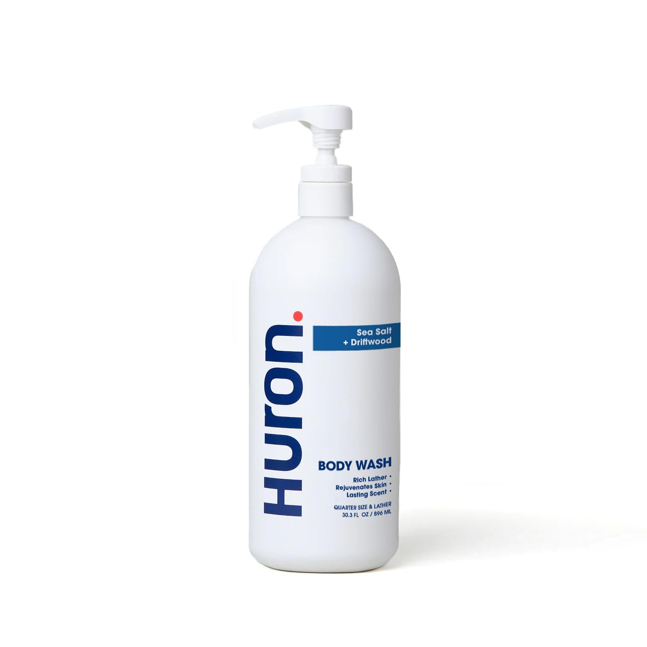 Huron Men’s Moisturizing Body Wash – Coconut Oil, Vitamin E, Witch Hazel, Sea Salt (30.3 oz) – Vegan & Cruelty-Free