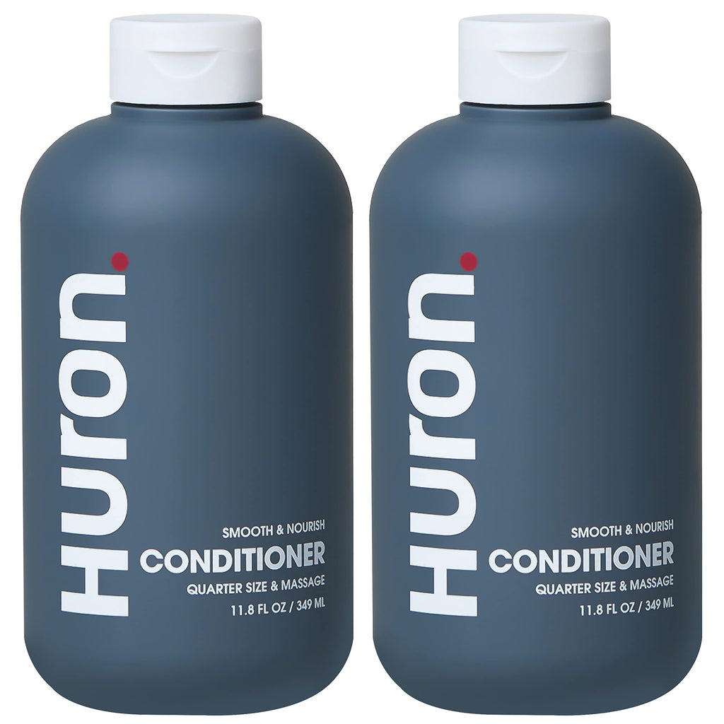 Huron Men’s Conditioner – Lightweight Hydrating Formula, Frizz Reduction, Shine – 100% Vegan & Cruelty-Free – 11.8 Fl Oz (2-Pack)